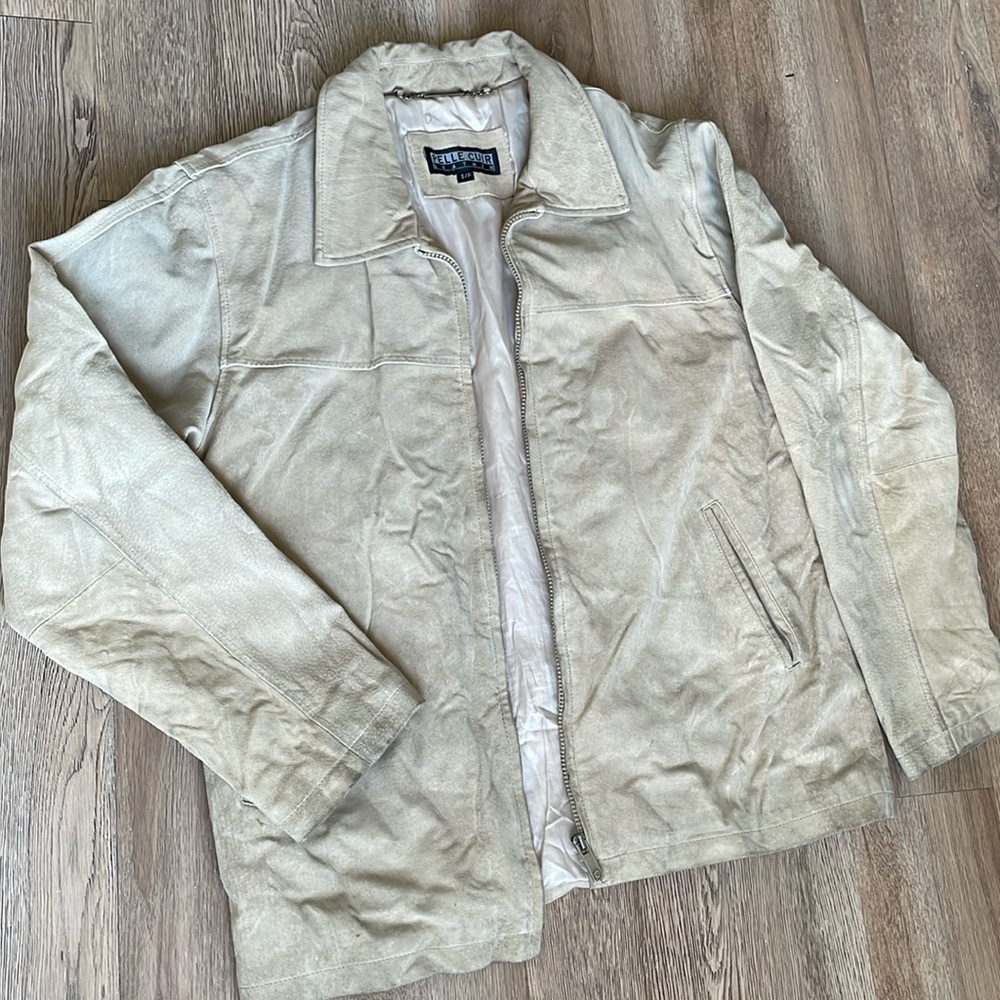 PELLE CUIR SUED LEATHER JACKET PRE OWN